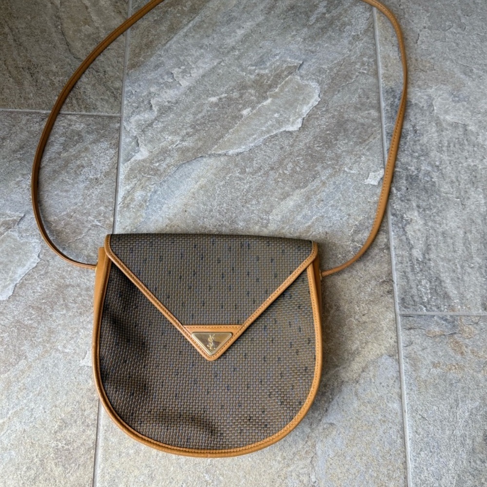 Yves Saint Laurent Brown and Tan Shoulder Bag - Picture 3 of 10